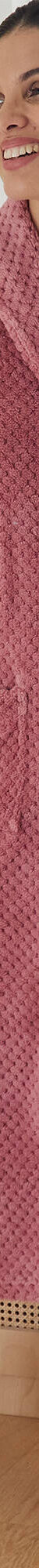 Robe de chambre maille polaire col châle - longueur 120 cm (rose) Robe de chambre maille polaire col châle - longueur 120 cm (rose)